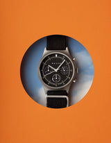 Black solar chronograph watches for men