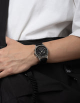 Black solar chronograph watches for men