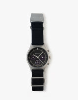 Black solar chronograph watches for men