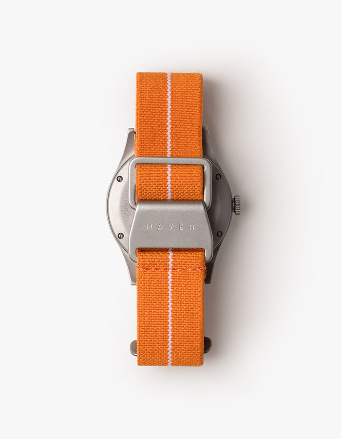 Orange mens field watch