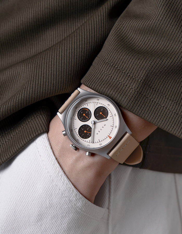 MUS SOLAR C-01 NATURAL 40MM + KHAKI PARACHUTE STRAP SET