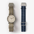 MUS-01 KHAKI P 40MM + NAVY PARACHUTE STRAP SET