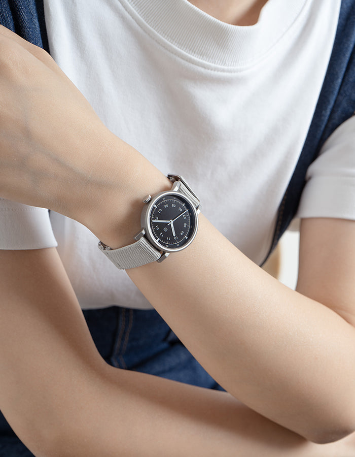 Gray minimalist womens watch